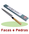 Facas e pedras para amolar