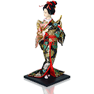 Boneca Gueixa 30cm - Preta Leque (B-35)