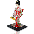Boneca Gueixa 40cm - Roupa Dourada c/Leque (RN2036)