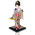 Boneca Gueixa 30cm - Dourada Leque (RN5026)