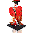 Boneca Gueixa 40cm - Chapéu Vermelho (RN5030)