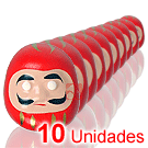 Pacote c/ 10 Amuletos Daruma - 4cm (D-3)