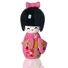Boneca Kokeshi Pequena - (Rosa)