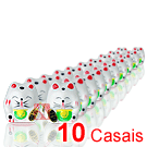 Pacote c/ 10 Maneki-nekôs Casal - Altura 3,5cm (P-2)