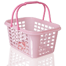 Cesta Retangular c/ Alça - Rosa