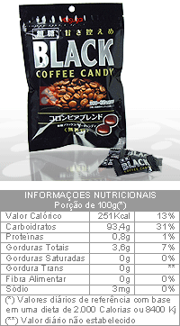 Bala de Café sem Açúcar - Black Coffee Candy - 67g