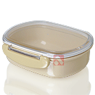 Pote c/ Tampa Transparente Natural Lunch (Bege) - 480ml