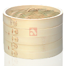 Base de Bambu p/ Cozimento a Vapor (2 Vasilhas) - 24cm Diâmetro