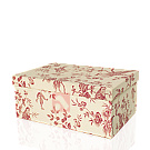 Caixa Retangular Toile De Jouy Magenta-Pequena
