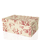 Caixa Retangular Toile De Jouy Magenta-Grande