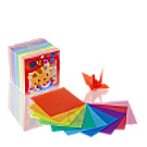 (20-173) Papel Japonês 4x4cm Liso c/ 10 cores / 500 folhas Face Simples