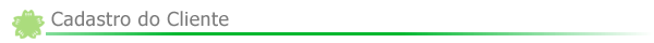 Cadastro do cliente