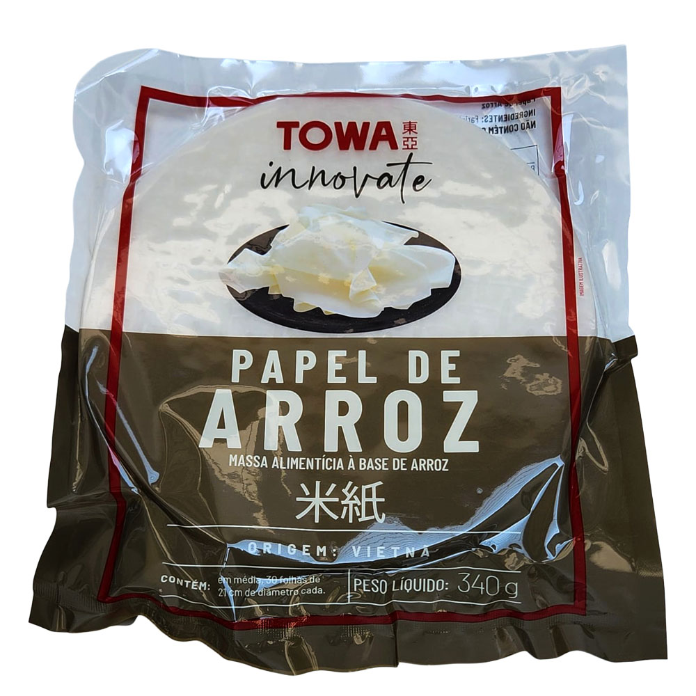Folha de Arroz (Rice Paper /Papel de Arroz) 21cm - 340g - 30 folhas
