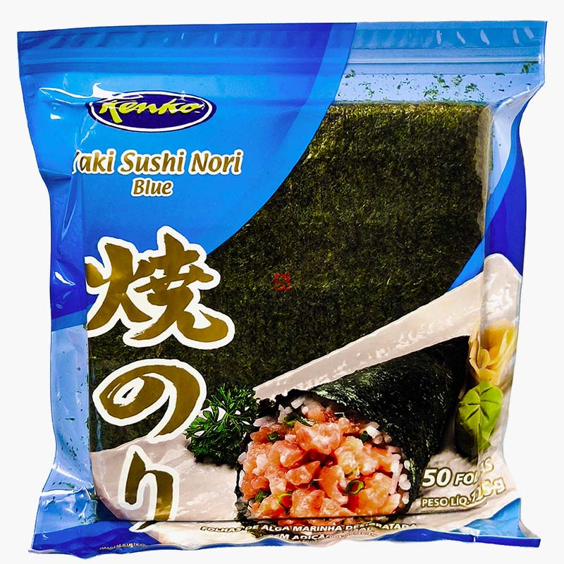 Alga Nori p/ Sushi - Yaki Sushi Nori Kenko - Blue - 50 Fls - 125g