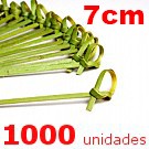 (PE 7cm) Espeto Decorado de Bambu c/ Nó - 7 cm -1000 unid Knotted