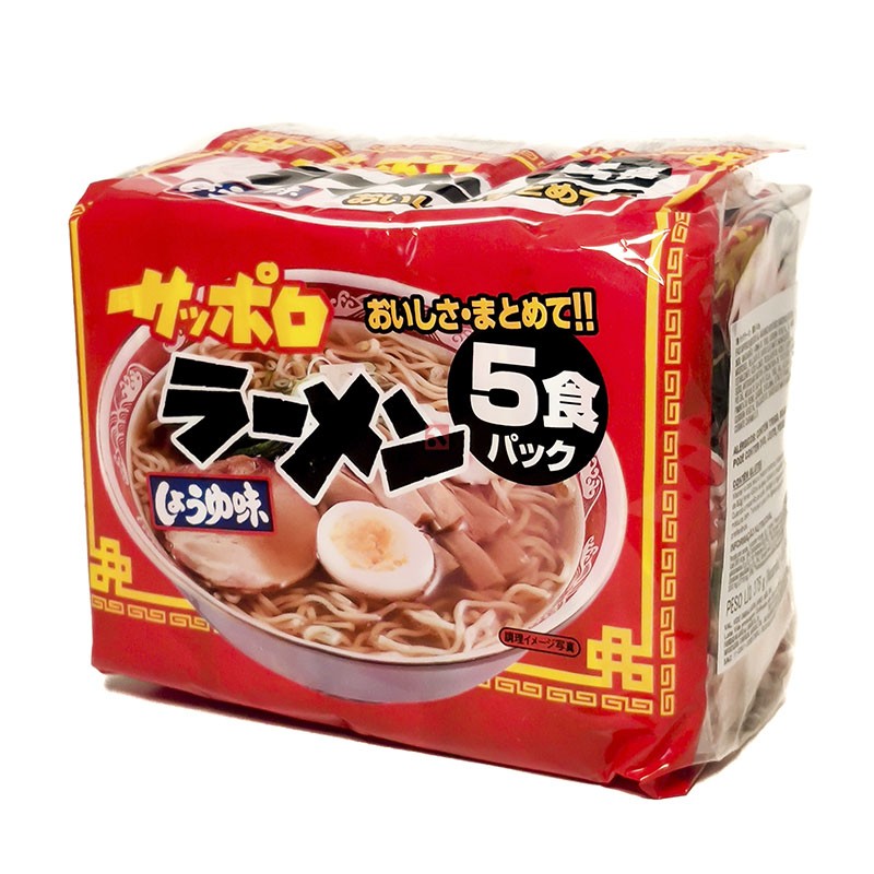 Macarrão Instantâneo Japonês Sapporo Shoyu Ramen - 5 unid. x 82g